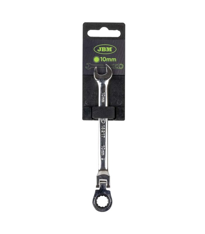 LLAVE COMBINADA ARTICULADA CON TRINQUETE 10MM - ACABADO BRILLANTE