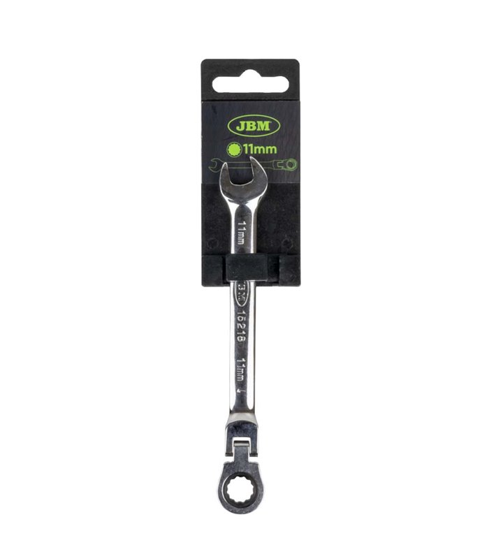 LLAVE COMBINADA ARTICULADA CON TRINQUETE 11MM - ACABADO BRILLANTE