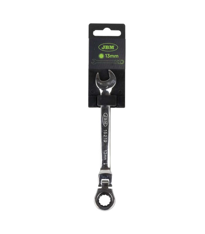 LLAVE COMBINADA ARTICULADA CON TRINQUETE 13MM - ACABADO BRILLANTE