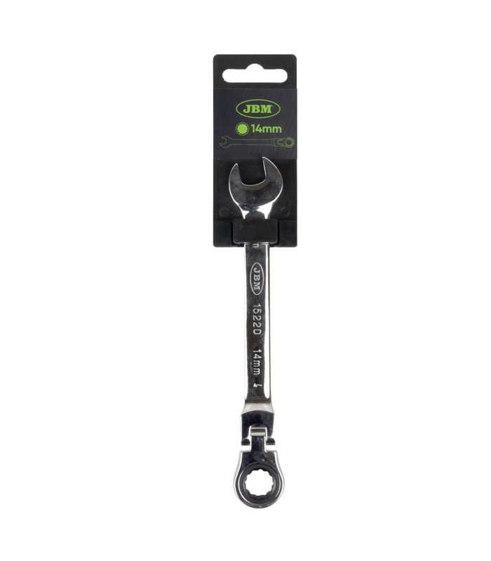 LLAVE COMBINADA ARTICULADA CON TRINQUETE 14MM - ACABADO BRILLANTE