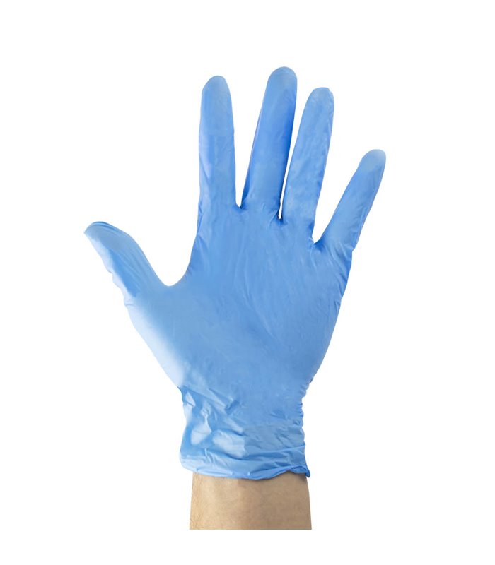 GUANTES AZULES DESECHABLES DE VINILO T:M