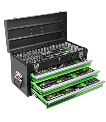 CAJA METÁLICA CON HERRAMIENTAS 143 PIEZAS CINCADO