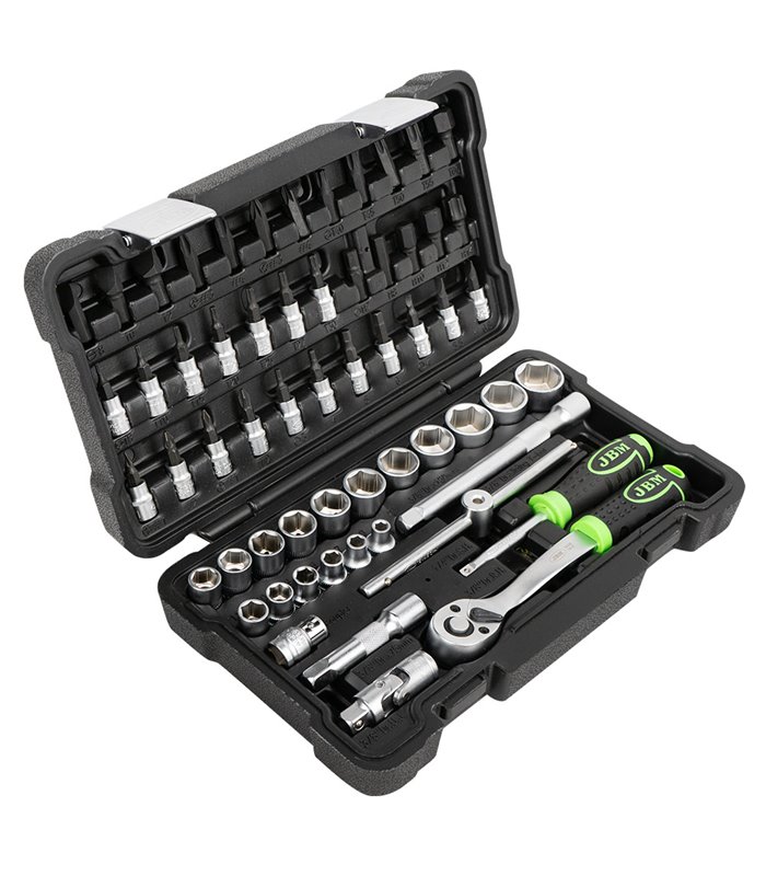 ESTUCHE DE HERRAMIENTAS DE 3/8" DE 59 PIEZAS CON VASOS HEXAGONALES CINCADO