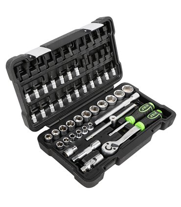 ESTUCHE DE HERRAMIENTAS DE 3/8" DE 59 PIEZAS CON VASOS HEXAGONALES CINCADO