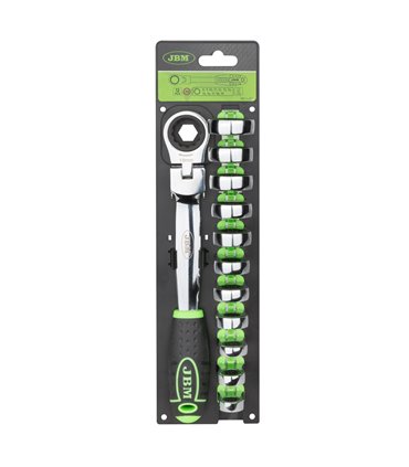 LLAVE CON TRINQUETE CON CABEZAL INTERCAMBIABLE 12 PCS