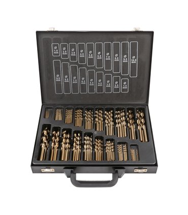 ESTUCHE DE BROCAS HELICOIDALES 1-10MM HSS-CO5 COBALTO  (170 PCS)