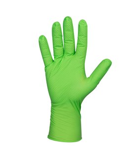 GUANTES VERDES DESECHABLES DE NITRILO T:M 7,0MIL (100 UDS.) TEXTURA DIAMANTE
