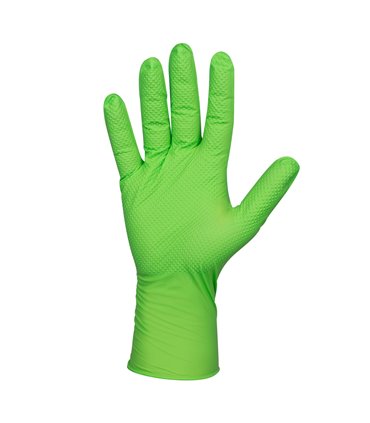 GUANTES VERDES DESECHABLES DE NITRILO T:M 7,0MIL (100 UDS.) TEXTURA DIAMANTE