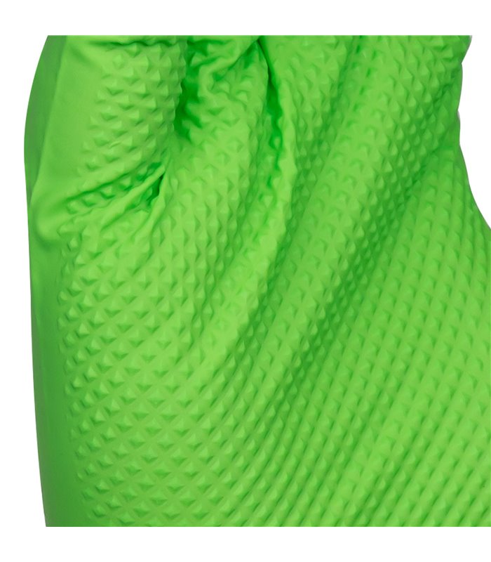 GUANTES VERDES DESECHABLES DE NITRILO T:M 7,0MIL (100 UDS.) TEXTURA DIAMANTE