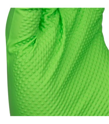 GUANTES VERDES DESECHABLES DE NITRILO T:M 7,0MIL (100 UDS.) TEXTURA DIAMANTE