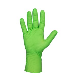 GUANTES VERDES DESECHABLES DE NITRILO T:XL 7,0MIL (100 UDS.)  TEXTURA DIAMANTE