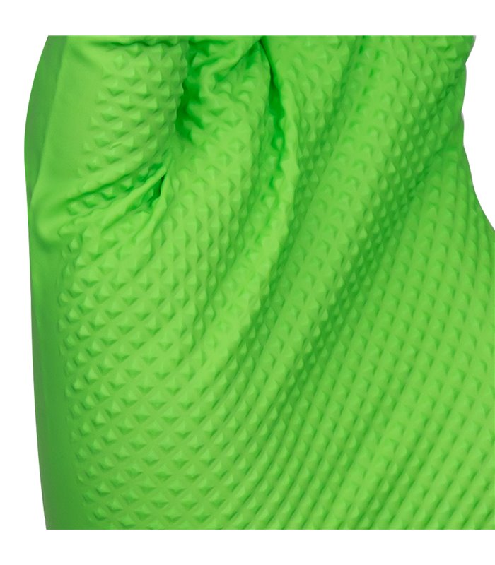 GUANTES VERDES DESECHABLES DE NITRILO T:XL 7,0MIL (100 UDS.)  TEXTURA DIAMANTE