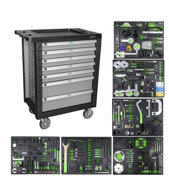 CARRO DE HERRAMIENTAS ESPECIAL KIT DE CALADO 7 CAJONES GRIS