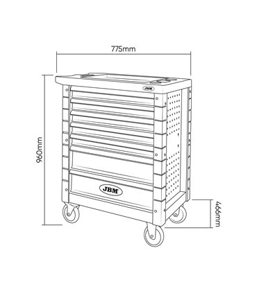 CARRO DE HERRAMIENTAS ESPECIAL KIT DE CALADO 7 CAJONES GRIS