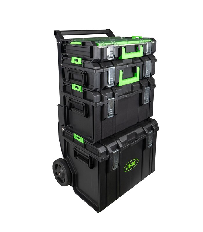 CARRO MODULAR CON 4 CAJAS APILABLES