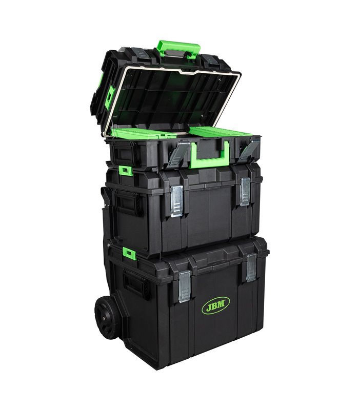 CARRO MODULAR CON 4 CAJAS APILABLES