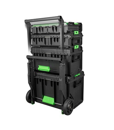 CARRO MODULAR CON 4 CAJAS APILABLES