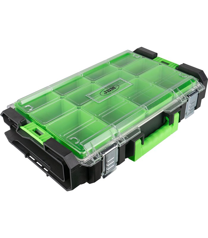 CAJA PARA HERRAMIENTAS APILABLE CON 12 COMPARTIMENTOS