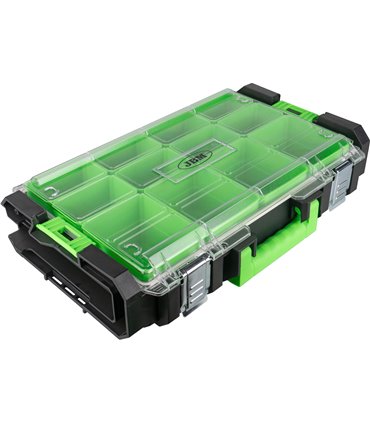 CAJA PARA HERRAMIENTAS APILABLE CON 12 COMPARTIMENTOS