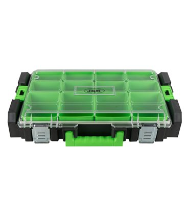 CAJA PARA HERRAMIENTAS APILABLE CON 12 COMPARTIMENTOS