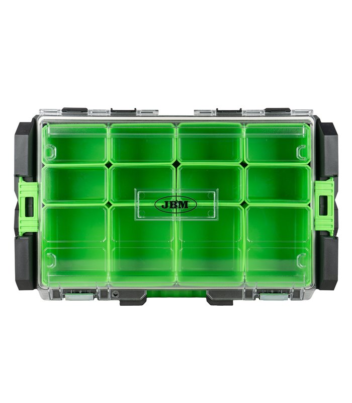CAJA PARA HERRAMIENTAS APILABLE CON 12 COMPARTIMENTOS