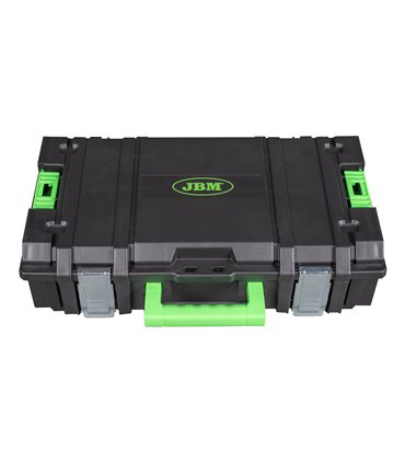 CAJA PARA HERRAMIENTAS APILABLE CON 2 ORGANIZADORES LATERALES DE PIEZAS (11 COMPARTIMENTOS)