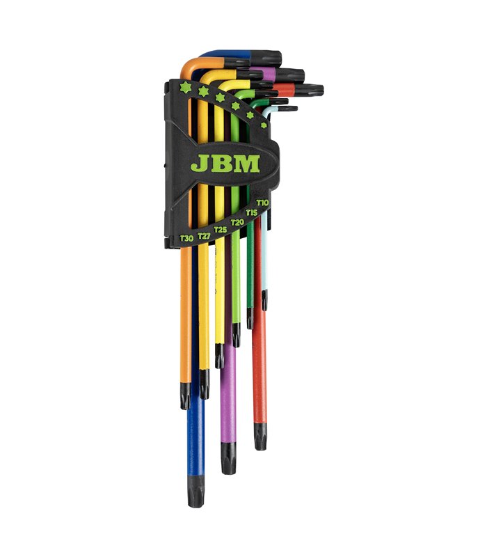 SET DE 9 LLAVES TORX DE COLORES EXTRALARGAS