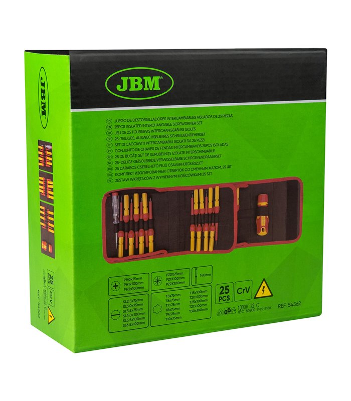 JUEGO DE DESTORNILLADORES INTERCAMBIABLES AISLADOS 25 PCS