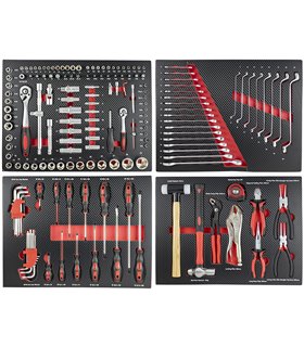 SET DE 4 MÓDULOS EVA CARBONO PARA CARRO DE HERRAMIENTAS - ROJO