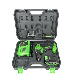 TALADRO PERCUTOR 2 VELOCIDADES A BATERÍA CON MALETÍN