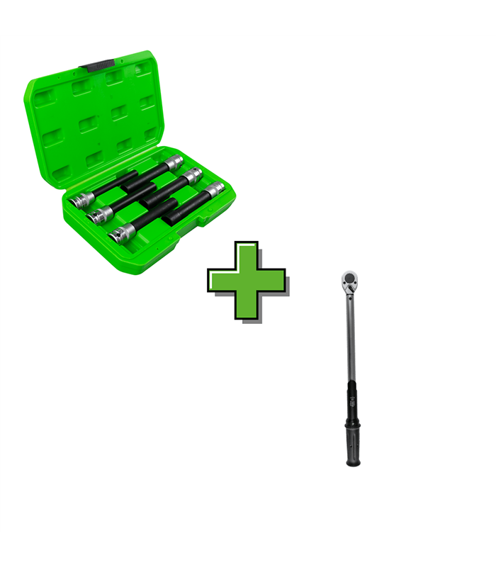 53082 LLAVE DINAMOMÉTRICA DE 1/2" + 53915 SET DE 6 VASOS 1/2"