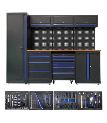 CONJUNTO DE MUEBLES ANONIMO AZUL(18 PCS) + SET DE 4 MÓDULOS EVA CARBONO AZUL
