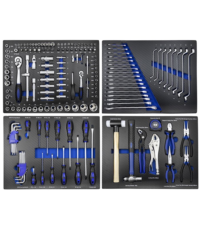 CONJUNTO DE MUEBLES ANONIMO AZUL(18 PCS) + SET DE 4 MÓDULOS EVA CARBONO AZUL