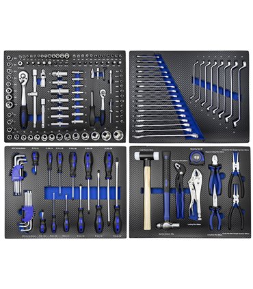 CONJUNTO DE MUEBLES ANONIMO AZUL(18 PCS) + SET DE 4 MÓDULOS EVA CARBONO AZUL