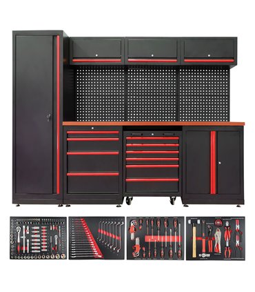CONJUNTO DE MUEBLES ANONIMO ROJO(18 PCS) + SET DE 4 MÓDULOS EVA CARBONO ROJO
