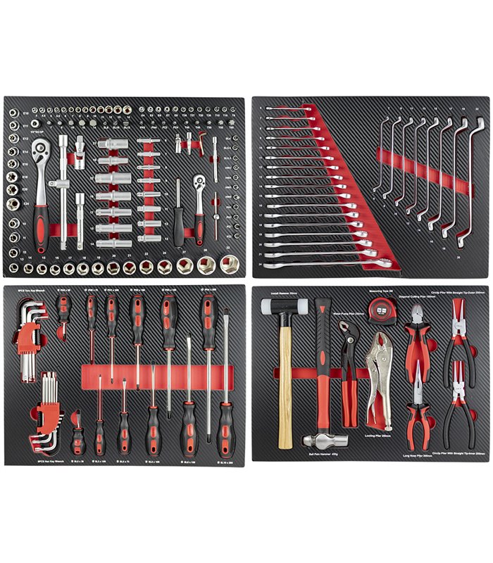 CONJUNTO DE MUEBLES ANONIMO ROJO(18 PCS) + SET DE 4 MÓDULOS EVA CARBONO ROJO