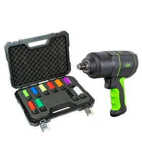 53988 KIT DE 10 VASOS IMPACTO DE 1/2" + 53608 PISTOLA DE IMPACTO 1/2" 1200NM