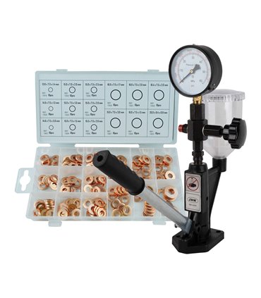 54391 COMPROBADOR DE INYECTORES DIESEL + 53229 ESTUCHE DE ARANDELAS DE COBRE PARA INYECTOR 150 PCS