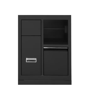 MUEBLE CON 3 CAJONES CON PORTABOBINA DE PAPEL - NEGRO