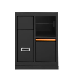 MUEBLE CON 3 CAJONES CON PORTABOBINA DE PAPEL - NARANJA