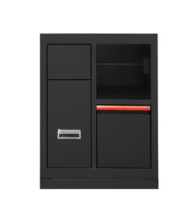 MUEBLE CON 3 CAJONES CON PORTABOBINA DE PAPEL - ROJO