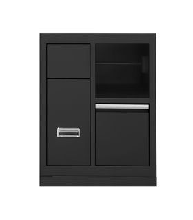 MUEBLE CON 3 CAJONES CON PORTABOBINA DE PAPEL - PLATA