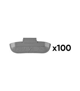 CAJA DE 100 CONTRAPESAS ZINC GRAPA 25GR. ESPECIAL LLANTA UNIVERSAL