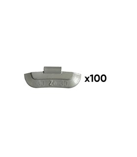 CAJA DE 100 CONTRAPESAS ZINC GRAPA 30GR. ESPECIAL LLANTA UNIVERSAL