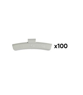 CAJA DE 100 CONTRAPESAS ZINC GRAPA 50GR. ESPECIAL LLANTA ALEACIÓN