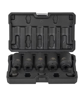 SET DE 5 VASOS HEXAGONALES Y 3 PUNTAS DE IMPACTO XZN DE 1/2"
