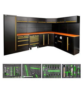 CONJUNTO DE MUEBLES MODULARES (43PCS) - DORADO