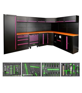 CONJUNTO DE MUEBLES MODULARES (43PCS) - ROSA