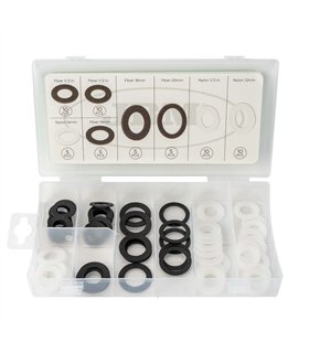 ESTUCHE DE ARANDELAS DE FIBRA Y NYLON 60PCS