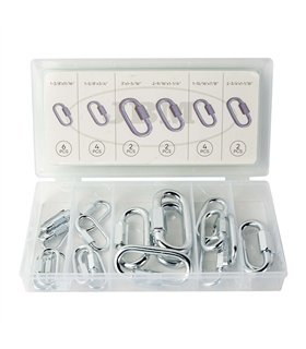 ESTUCHE DE MOSQUETONES CON ROSCA 20PCS